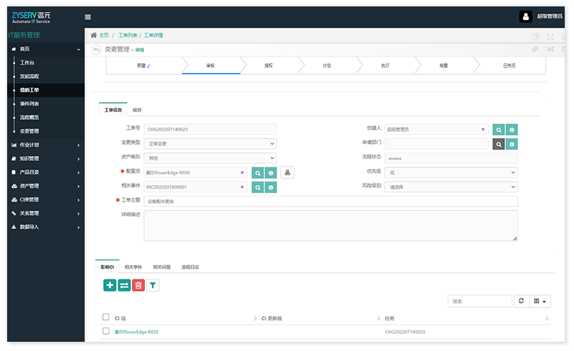 ITSM-Change Management 变更管理