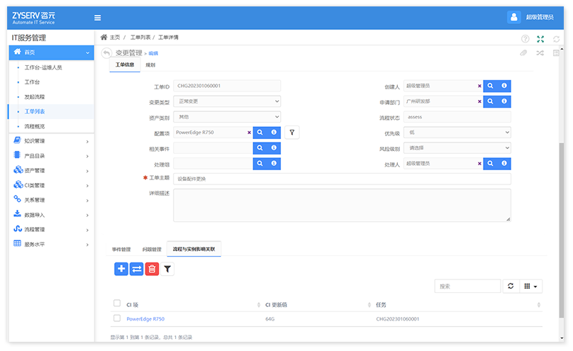 ITSM-Change Management 变更管理