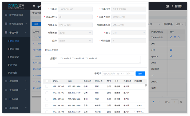 IPAM IPv4/IPv6地址管理